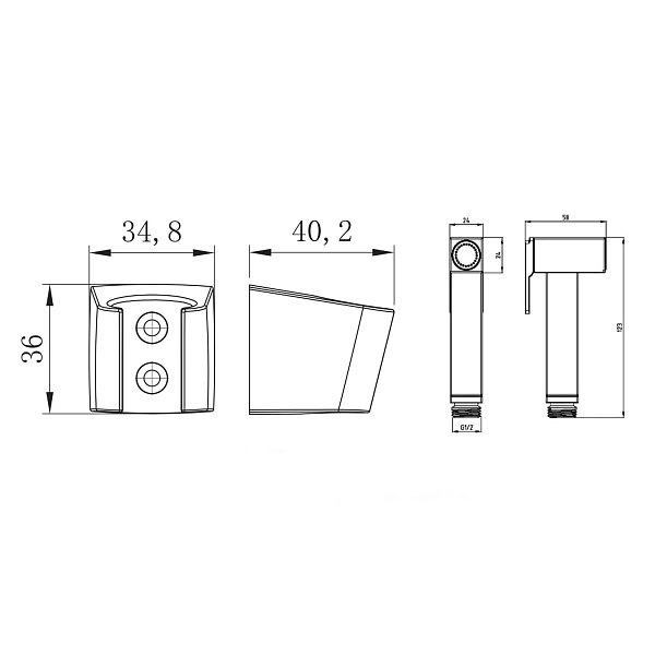 Гигиенический набор D-lin D61044-A (лейка, шланг, держатель) черный 20