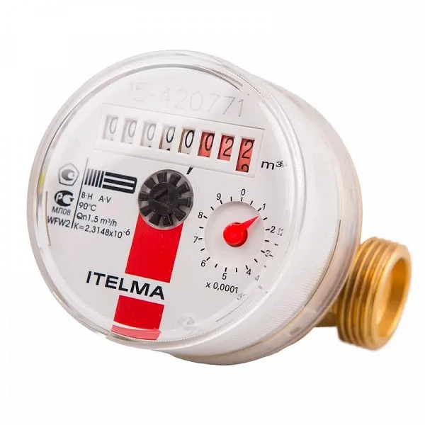 Счетчик гор/в L=80 Н 3/4" с импульсным выходом WFW24 Итэлма ITELMA