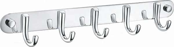 Вешалка с 5 крючками для ванной WONZON & WOGHAND, Хром (WW-9384-5), шт