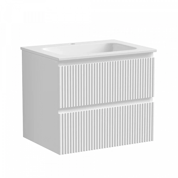 Тумба подвесная SANCOS Snob R 590х445х500, c двумя ящиками оснащенными доводчиками, Bianco, арт.SNR6