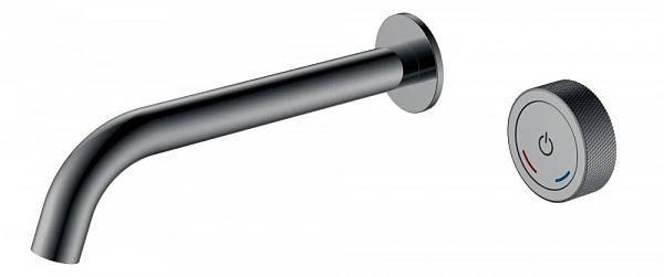 Boheme Смеситель автоматический для раковины из стены на 2 отв. TECH Shine Gun Metal