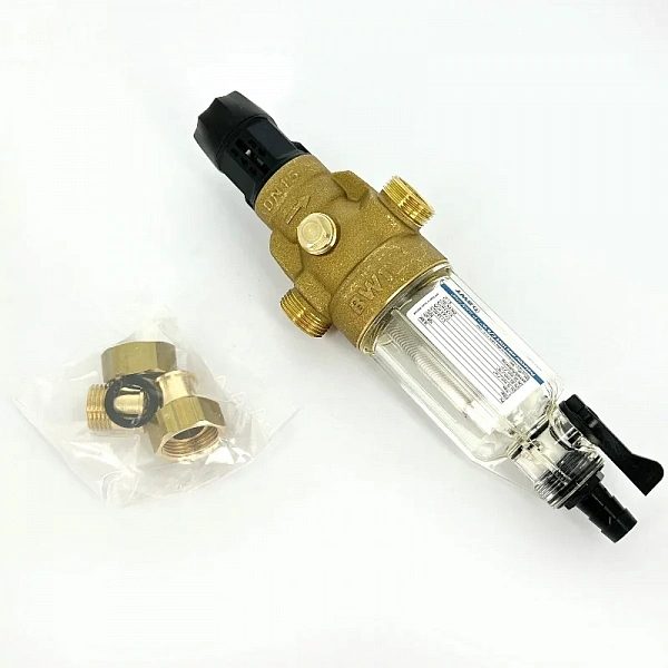Фильтр промывной Protector mini HWS 1/2" 100 мкм для холодной воды, с редуктором давления, пластиков