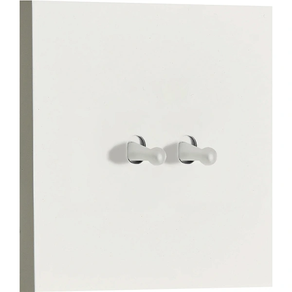 Donel N96 Переключатель на 2 тумблера, Каплевидный, 10AX 250V, Белый, серия DT