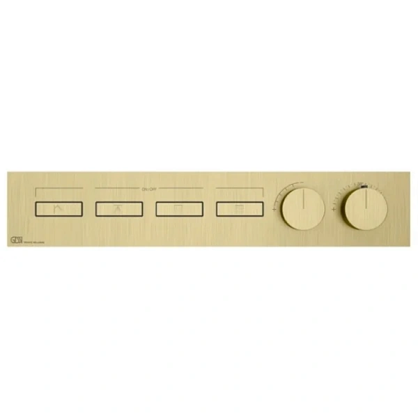 Gessi HI-FI термостат до 4 функций одновременно, с кнопками вкл/выкл, внешняя часть, цвет Brushed B