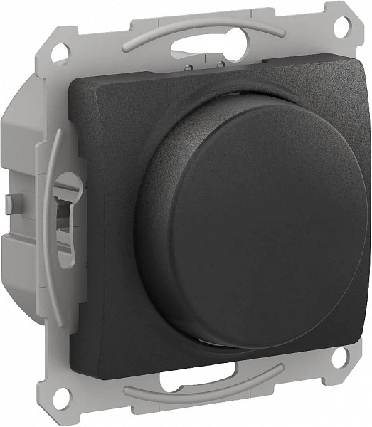GLOSSA СВЕТОРЕГУЛЯТОР (диммер) повор-нажим, LED, RC, 400Вт, мех., АНТРАЦИТ