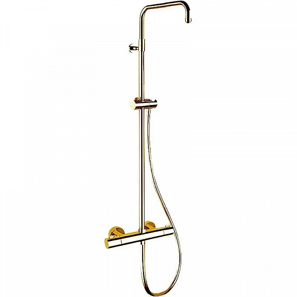 Душевая система с термостатом без душ.головы и лейки REMER Elegance EQ32ASSDBG, золото брашированное