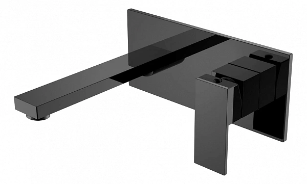 Boheme Смеситель для умывальника из стены QUBIC Shine Gun Metal