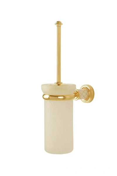 Boheme Ершик настенный (стекло) MURANO GOLD (белое)_Комплект