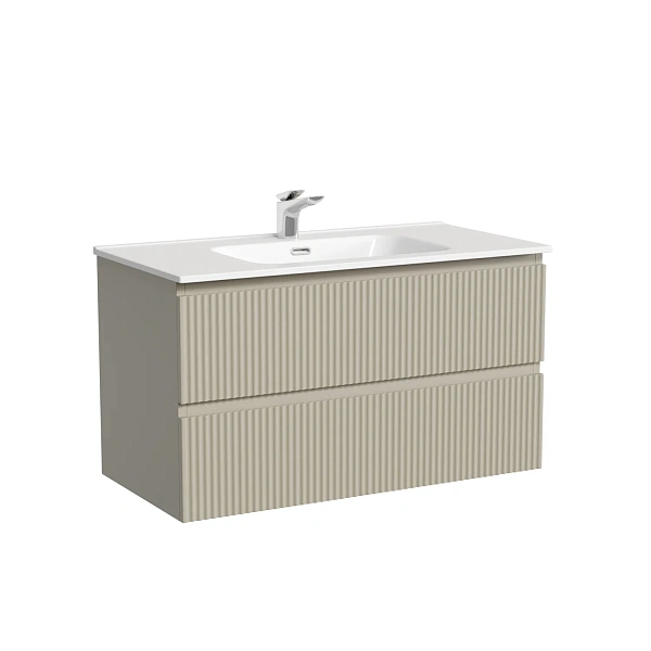 Тумба подвесная SANCOS Snob R 890х445х500, c двумя ящиками оснащенными доводчиками, Beige Soft , арт