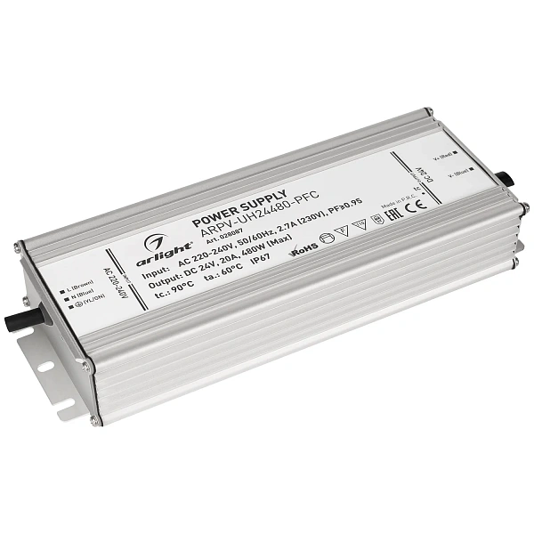 Arlight Блок питания ARPV-UH24480-PFC (24V, 20A, 480W) (IP67 Металл, 7 лет)