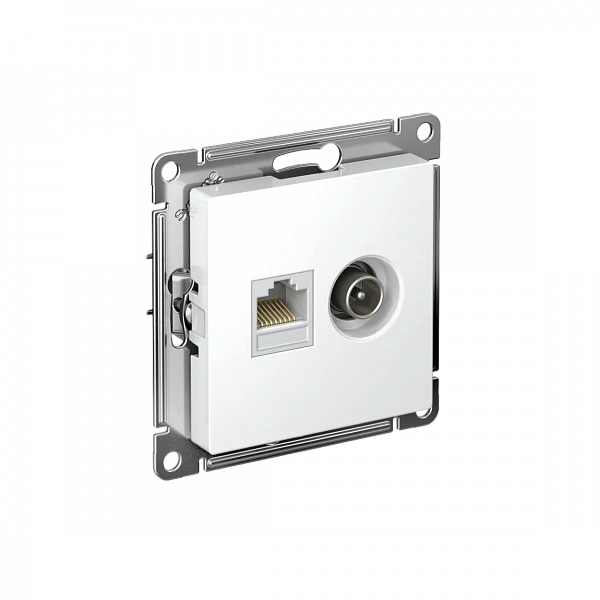 ATLASDESIGN РОЗЕТКА двойная ТВ + компьютерная RJ45, кат. 5Е, ЛОТОС