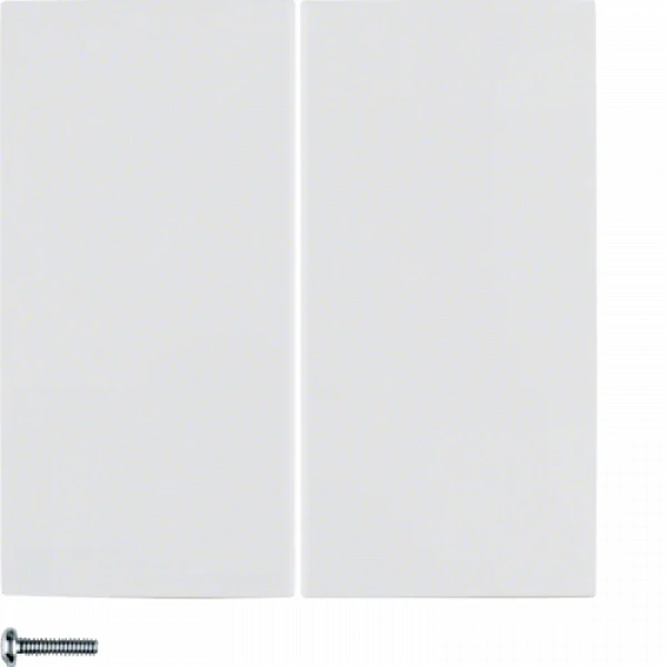 Button, 2-gang polar white, glossy