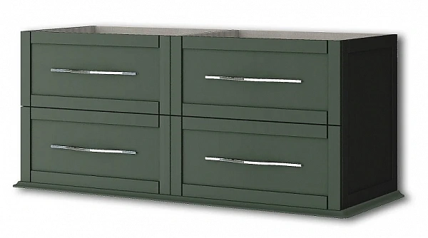 TIFFANY Тумба под раковину с 4-мя выдвижными ящиками 55332 Verde opaco, 120x46x55