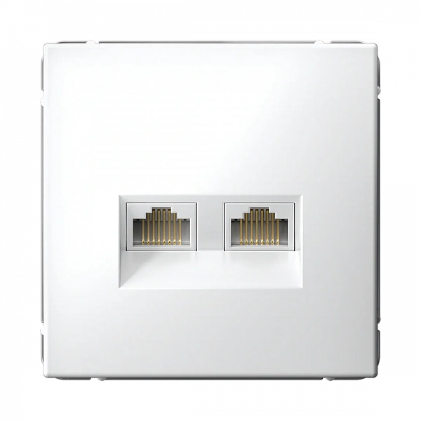 ARTGALLERY РОЗЕТКА двойная компьютерная RJ45+RJ45, кат. 5е, механизм, БЕЛЫЙ