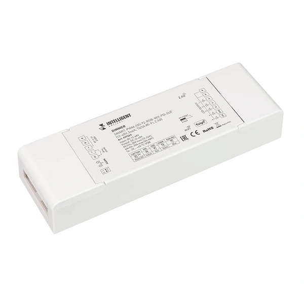 Arlight INTELLIGENT ARLIGHT Диммер SMART-PWM-105-72-RGB-MIX-PD-SUF (12-48V, 5x6A, TUYA Wi-Fi, 2.4G)