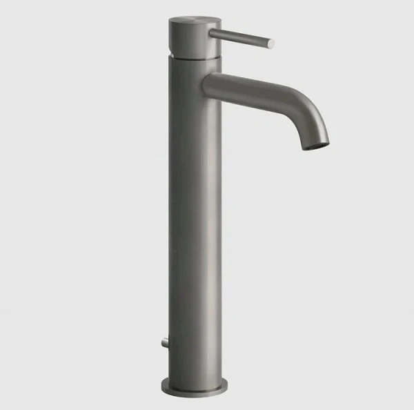 Gessi Flessa смеситель  однорычажный высокий,  донный клапан, цвет Steel Brushed