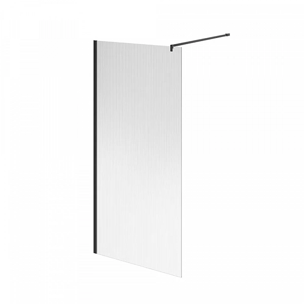 Kerama Marazzi CT.100.WI.BLK.M Душевая перегородка CRISTALLO с рифленым стеклом, 100х210, матовый че