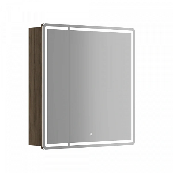 Зеркальный шкаф для ванной комнаты SANCOS Mirror 790x150х740 мм, с LED подсветкой, цвет дуб чарльсто