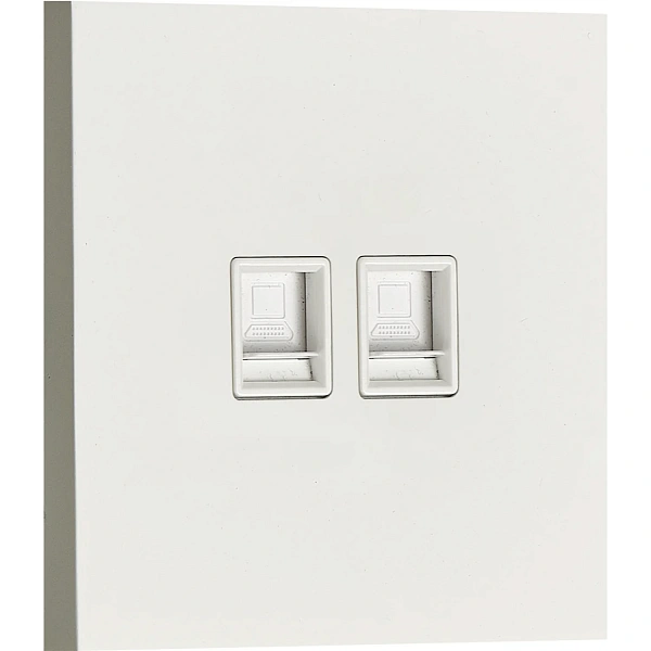 Donel N96 Компьютерная розетка RJ45 + RJ45 (двойная) cat.6/ClassE-8/8, Белый, серия DT