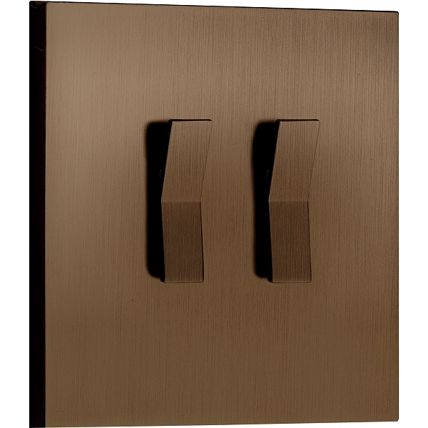 Donel N96 Переключатель на 2 тумблера,  клавиша Angle, 10AX 250V, Бронза, серия DT