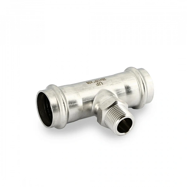 Тройник пресс-Н 28 х 1/2" х 28, нержавеющая сталь Uni-Fitt