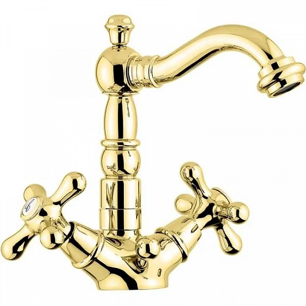 Смеситель Deco Old 12615 с донным клапаном для раковины, цвет золото