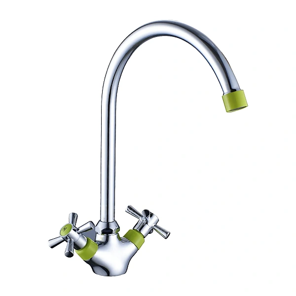 Смеситель для кухни с высоким повортным изливом Decoroom DR51028-Green