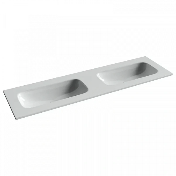 Мебельная раковина Ceramicanova Grace прямоугольная 161см с двумя чашами без отверстий под смеситель