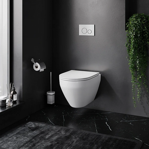 Унитаз подвесной AM.PM Spirit 2.0 C701700WH безободковый c сиденьем микролифт 57WH, белый