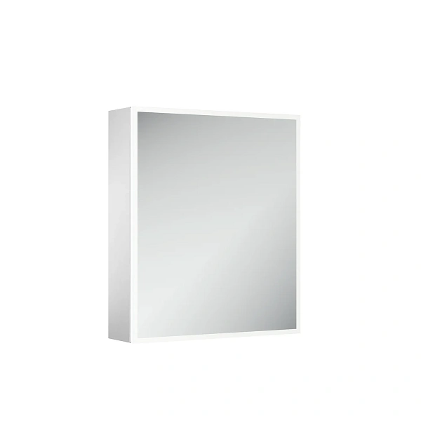 Зеркальный шкаф для ванной комнаты из алюминия SANCOS Evoke 600x700х136 мм, с LED подсветкой, арт. S