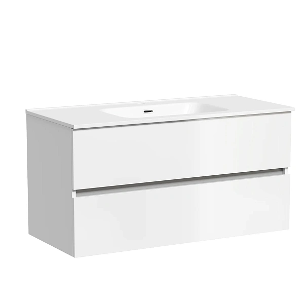 Тумба подвесная SANCOS Urban 990х450х550, c двумя ящиками оснащенными доводчиками, белый глянец , ар
