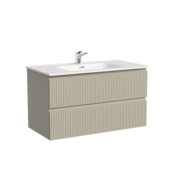 Тумба подвесная SANCOS Snob T 890х445х500, c двумя ящиками оснащенными доводчиками, Beige Soft, арт.