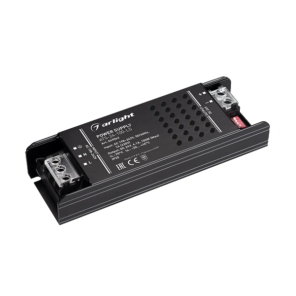 Блок питания ATS-24-100-LS (24V, 4.1A, 100W) (Arlight, IP20 Сетка, 5 лет) 049063