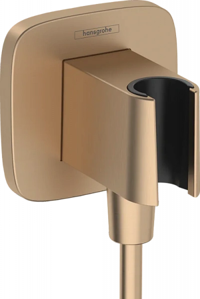 Шланговое подключение Hansgrohe Fixfit Q с держателем, шлифованная бронза, 26887140