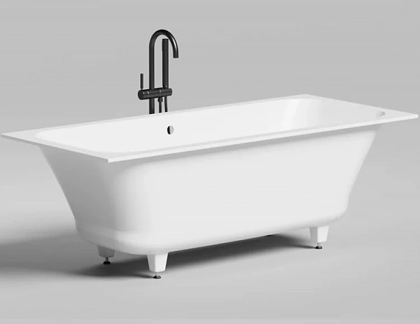 Salini ORLANDA AXIS 180 Встраиваемая ванна на ножках 1700х750х600 мм,   мат-л: S-Sense,  белый глянц