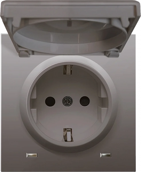 Donel R98 Сталь накладка для розетки Schuko с заземлением, с крышкой, 16A 250 В~, серия DA