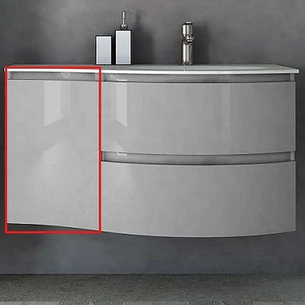 VAGUE Шкафчик подвесной с одной распашной створкой, левый 54856 Grigio lucido, 34x41x55