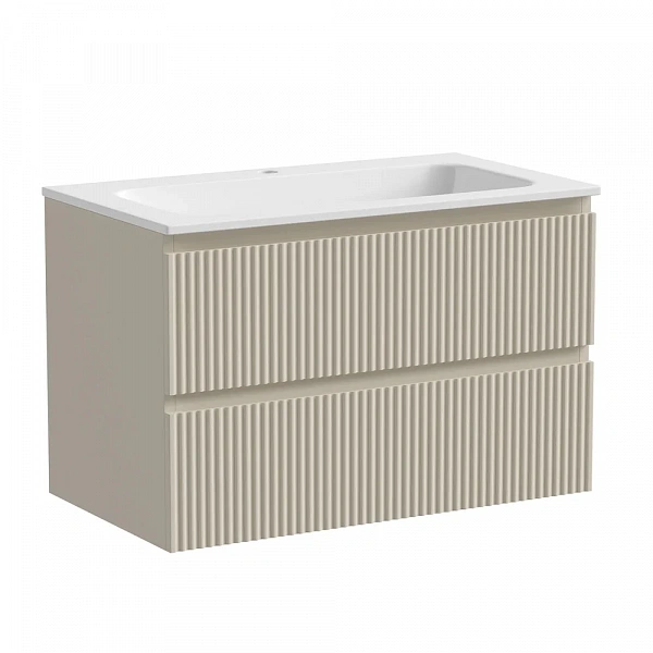 Тумба подвесная SANCOS Snob R 790х445х500, c двумя ящиками оснащенными доводчиками, Beige Soft , арт