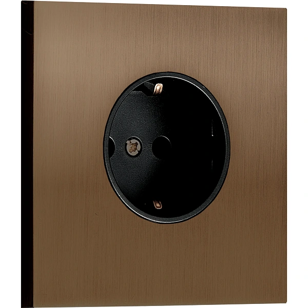 Donel N96  Розетка Schuko с заземлением, со шторками 16A 250 В~ , Бронза, серия DT