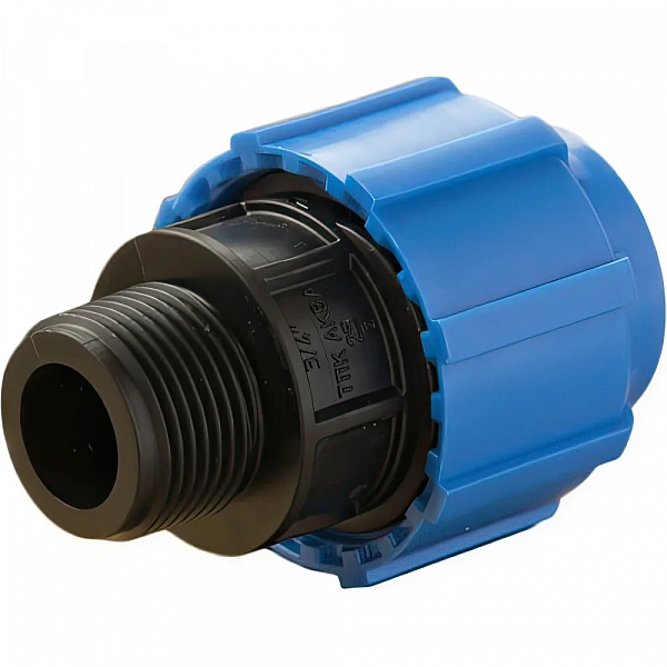 Муфта переходная Ф63*1 1/2"  нар, ПОЛИТЭК 25шт. ПНД