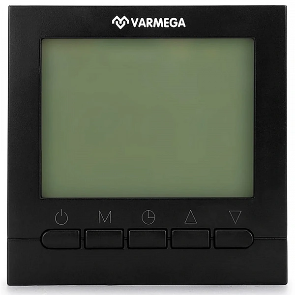 Комнатный электронный термостат Varmega VM19222, 230 В, проводной, программируемый, черный