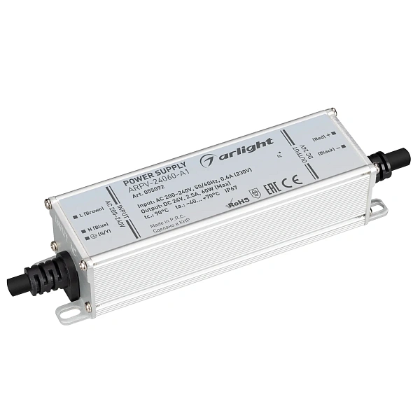 Arlight Блок питания ARPV-24060-A1 (24V, 2.5A, 60W) (Arlight, IP67 Металл, 3 года) 055092