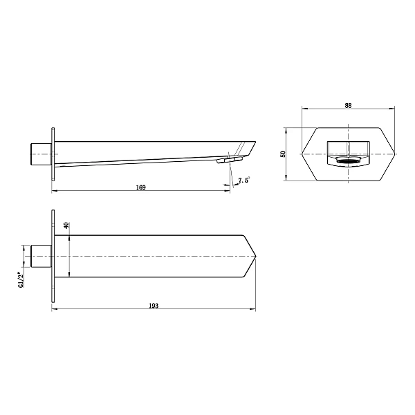 Излив для ванны Lemark LM3981С встраиваемый