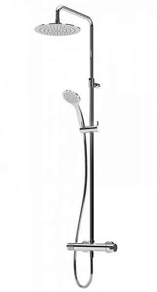 LEAF-CDA-23-01 Душевая стойка телескопическая, верхний душ диаметр 230  хром