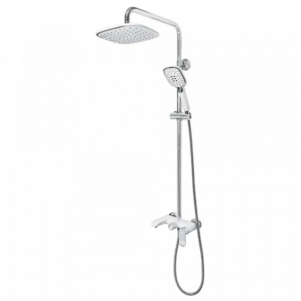 Душевая стойка с изливом Grocenberg GB7010WC Белый хром