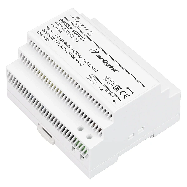 Arlight Блок питания ARV-DR150-24 (24V, 6.25A, 150W) (IP20 DIN-рейка)