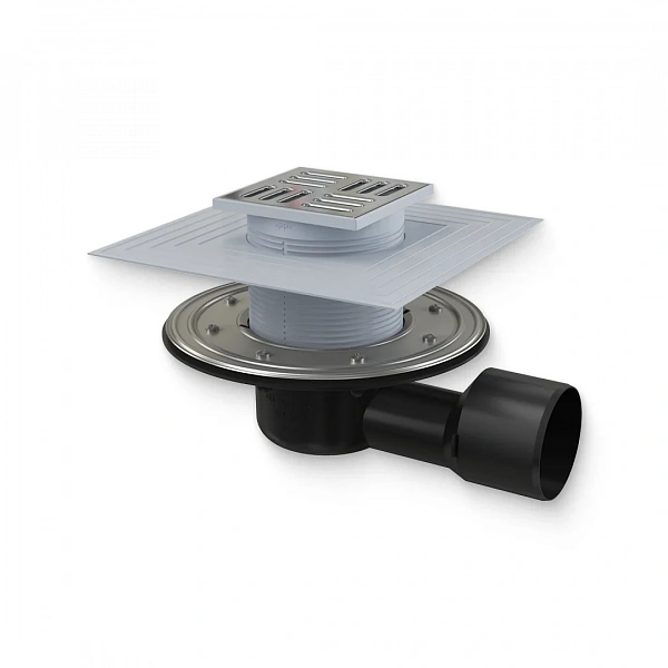 Alcaplast Трап 105 × 105 мм, боковой выпуск 50/75 мм