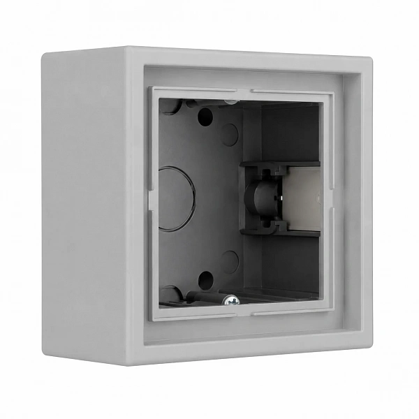 Коробка для накладного монтажа 1-местная, светло-серая матовая