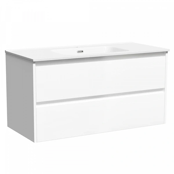 Тумба подвесная SANCOS Libra 990х450х500, c двумя ящиками оснащенными доводчиками, белый глянец , ар