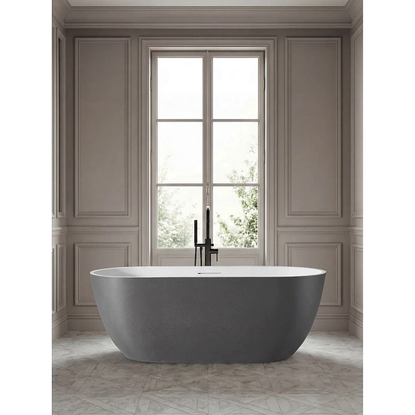 Ванна из искусственного камня AltroBagno Bruna 090205 Cement Grey & White н